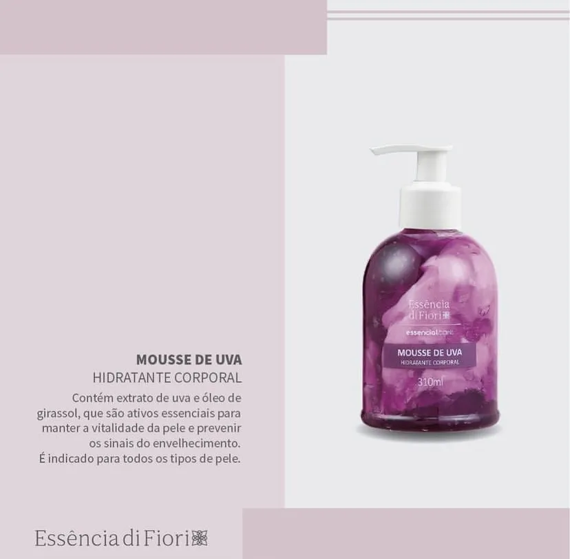 Hidratante Corporal Mousse de Uva Essência Di Fiori 310ml - Imagem 2