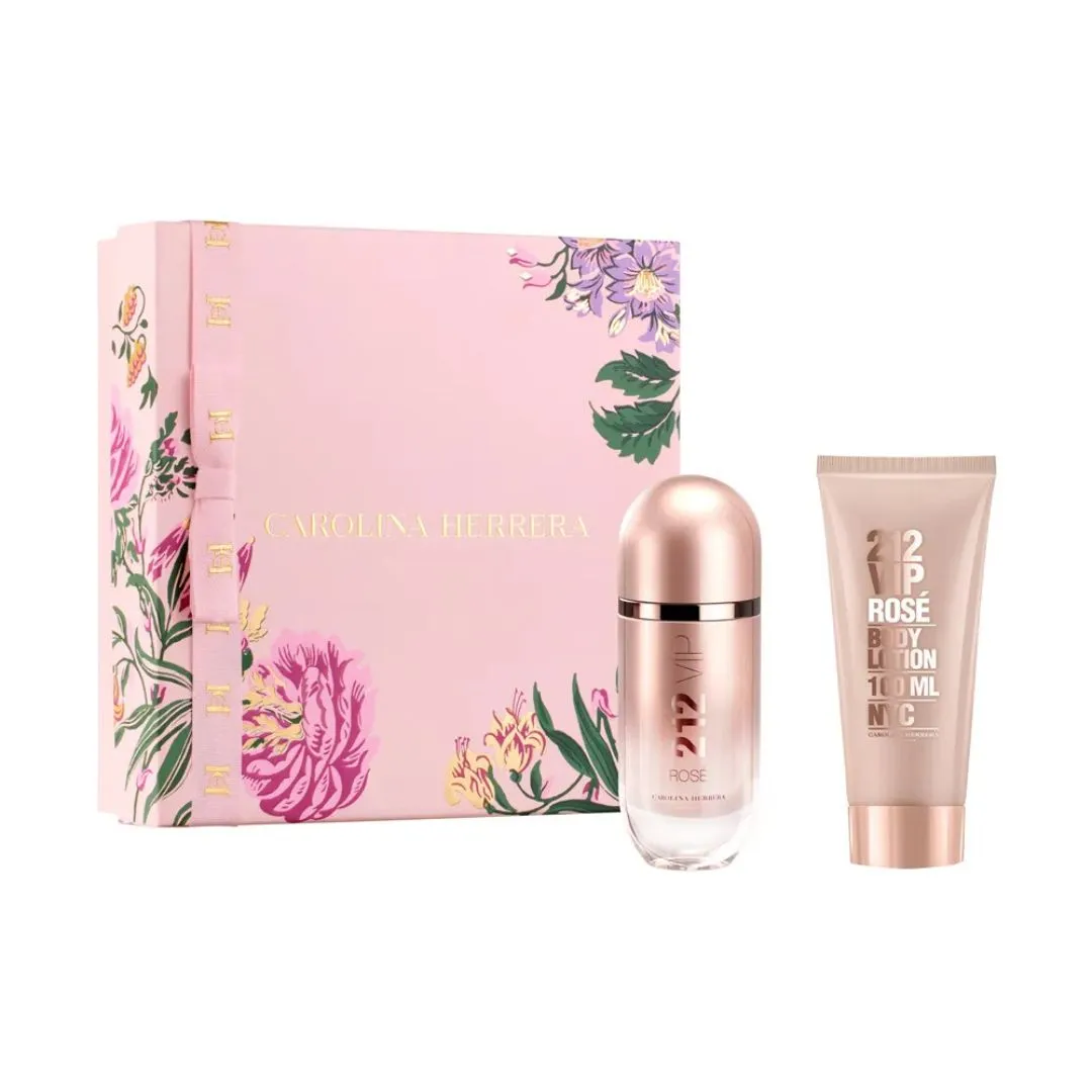 Kit 212 VIP Rosé Carolina Herrera Feminino - Eau de Parfum 80ml + Loção Hidratante Corporal 100ml