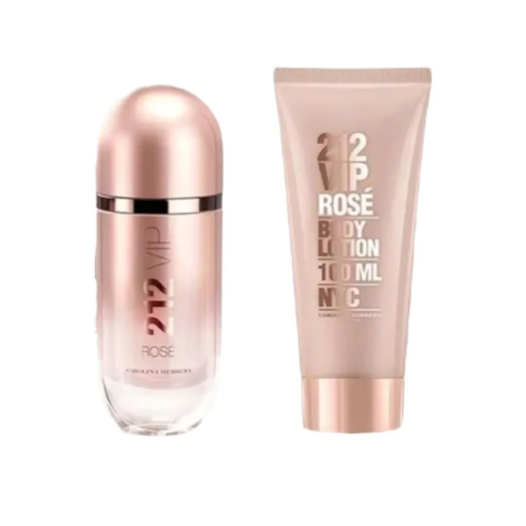 Kit 212 VIP Rosé Carolina Herrera Feminino - Eau de Parfum 80ml + Loção Hidratante Corporal 100ml - Imagem 2