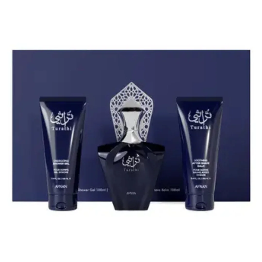 kit Turathi Blue Afnan: gel de banho 100ml + perfume 90ml + pós barba - Imagem 2