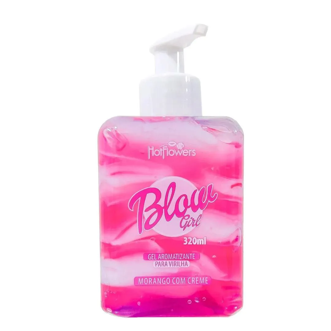 BLOW GIRL GEL HIDRATANTE AROMATIZANTE COMESTIVEL MORANGO COM CREME - 320ML