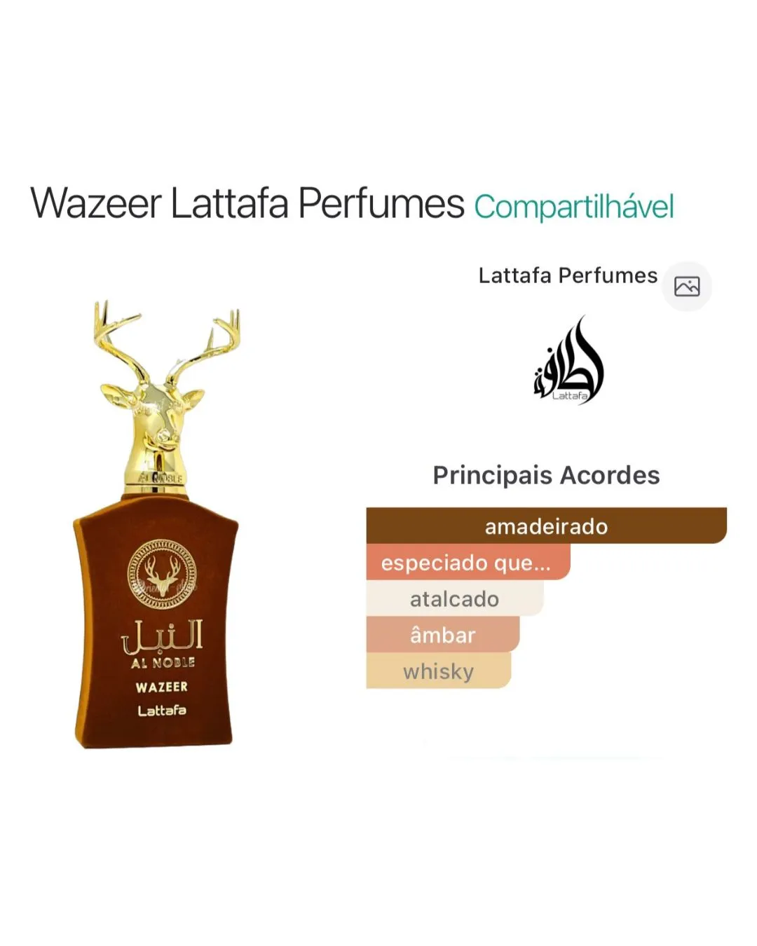 Al Noble Wazeer Lattafa Eau de Parfum 100ml - Imagem 3