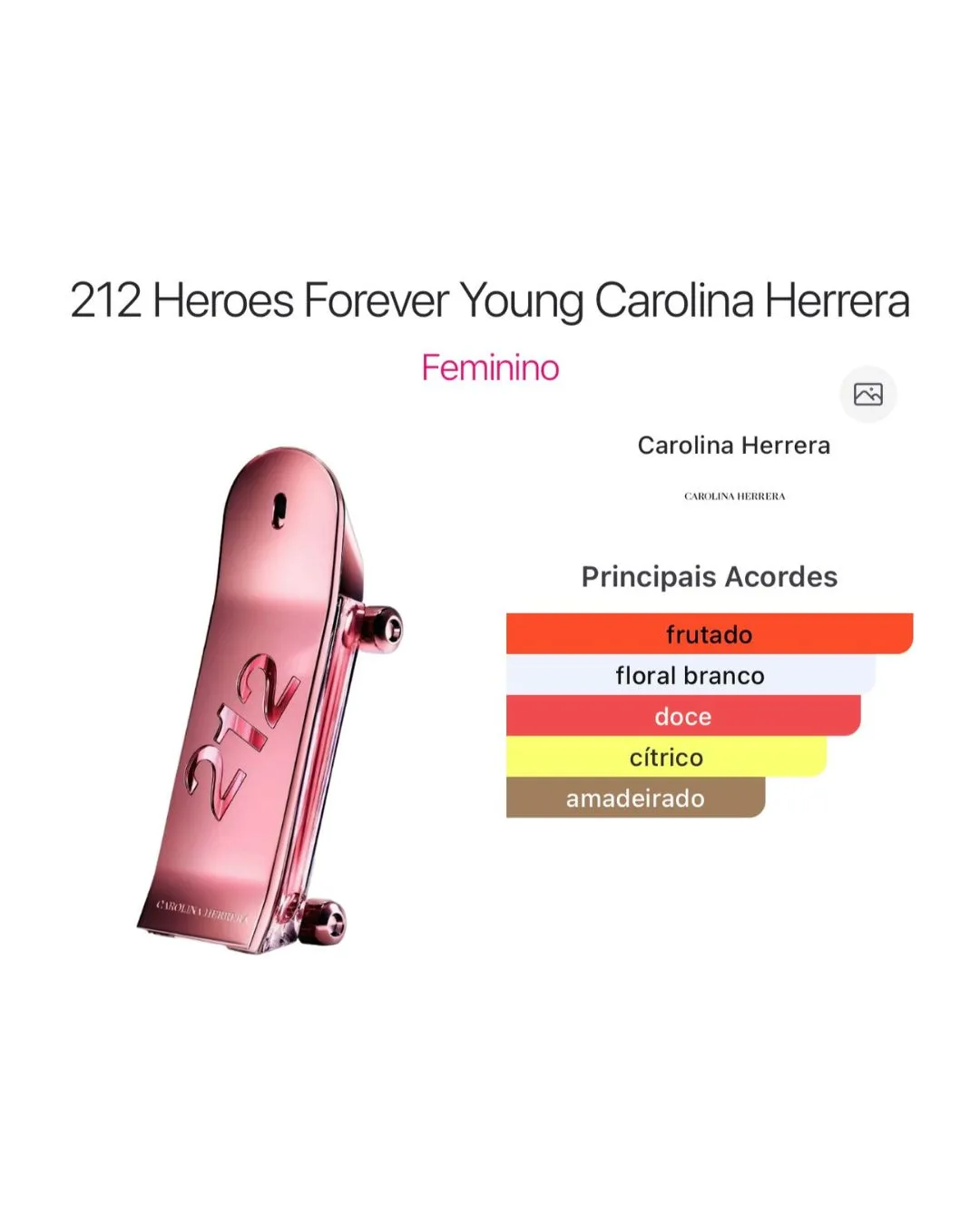 212 Heroes For Her Carolina Herrera Eau de Parfum - Imagem 3