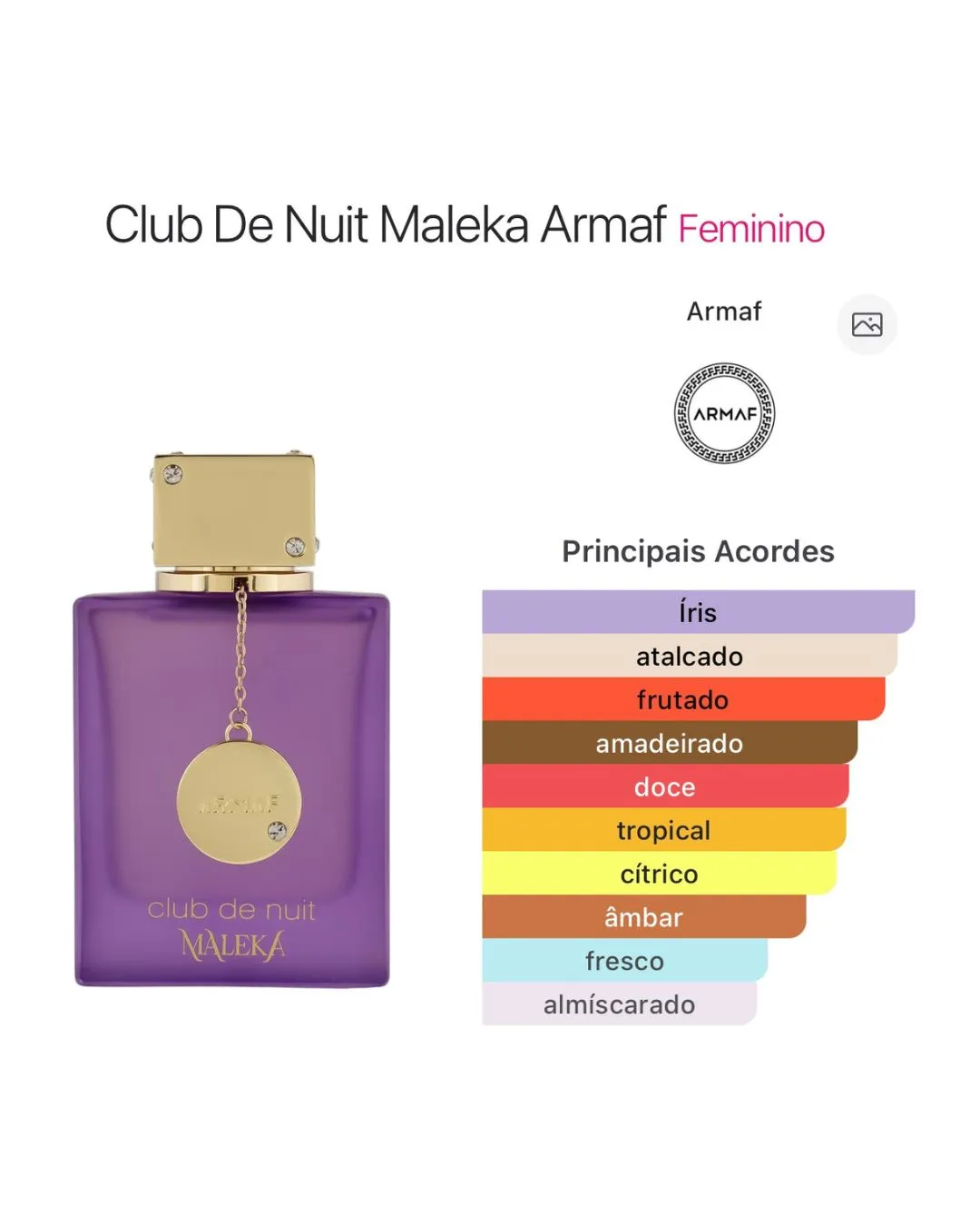 Club de Nuit Maleka Armaf Eau de Parfum 105ml - Imagem 3