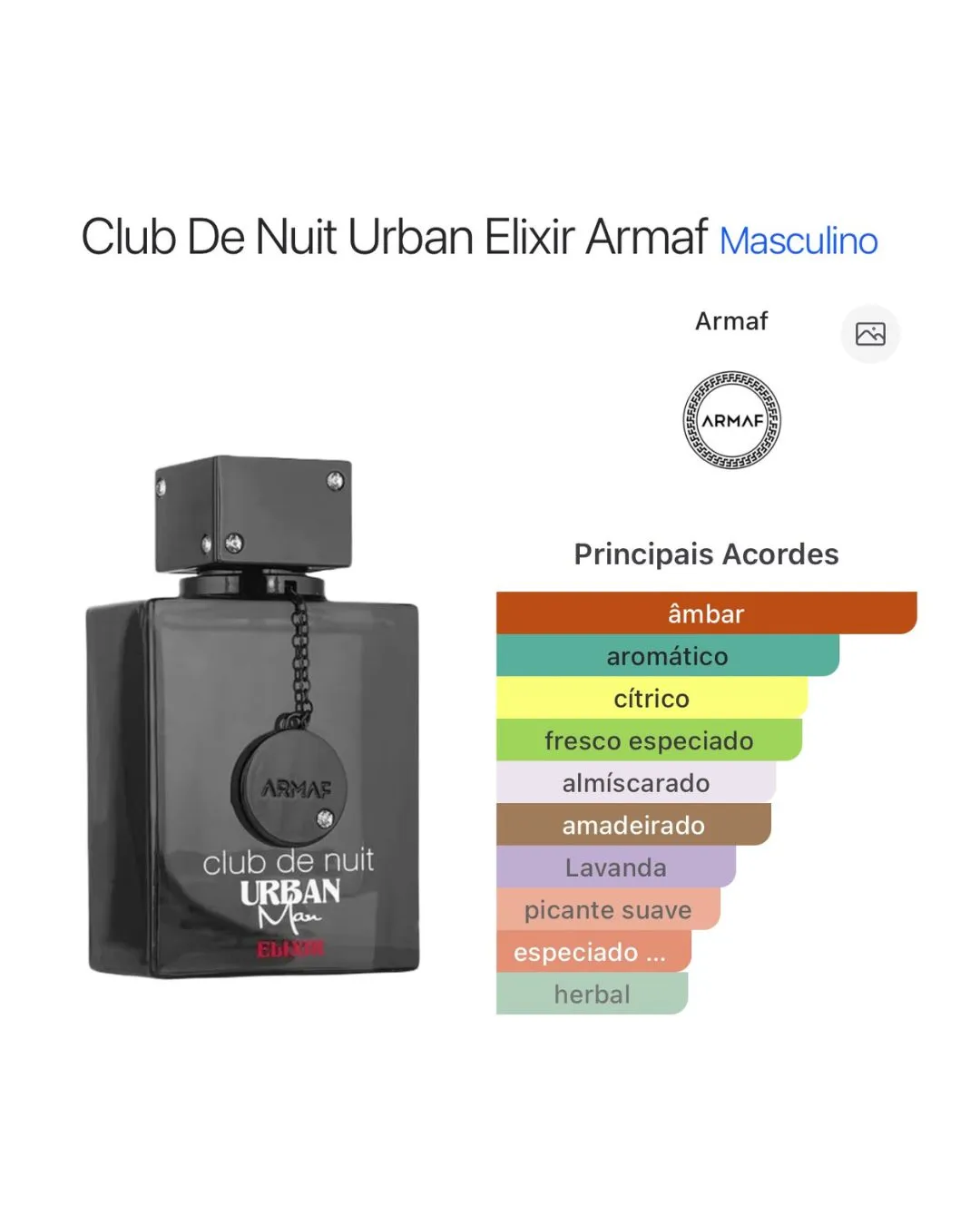 Club de Nuit Urban Man Elixir Eau de Parfum 105ml - Imagem 3