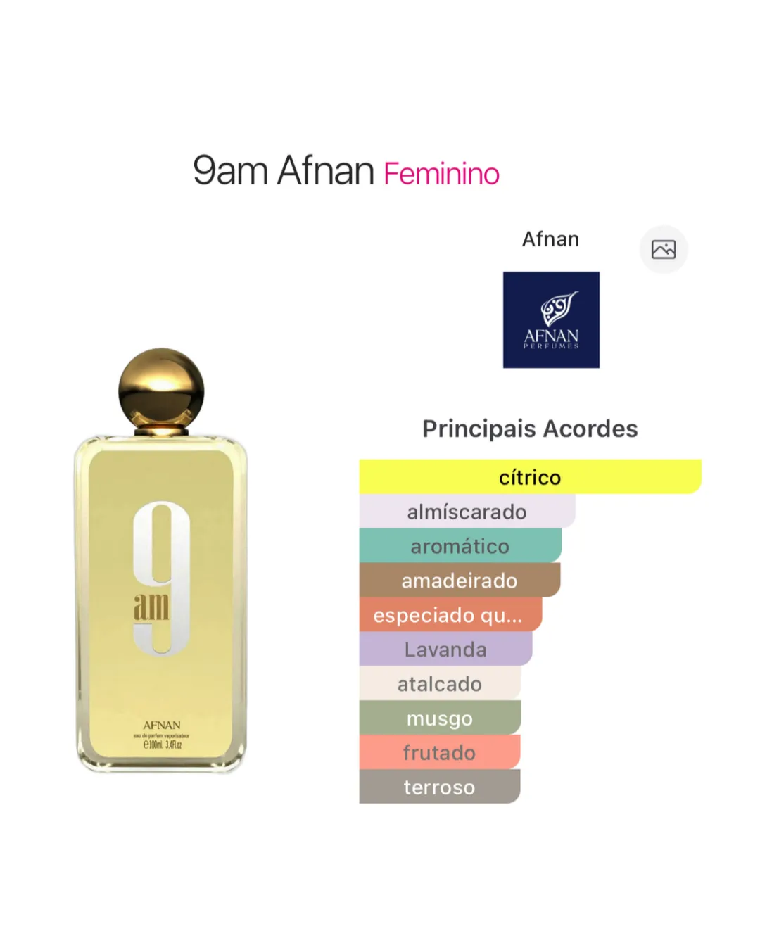 9Am afnan Eau de Parfum 100ml - Imagem 3