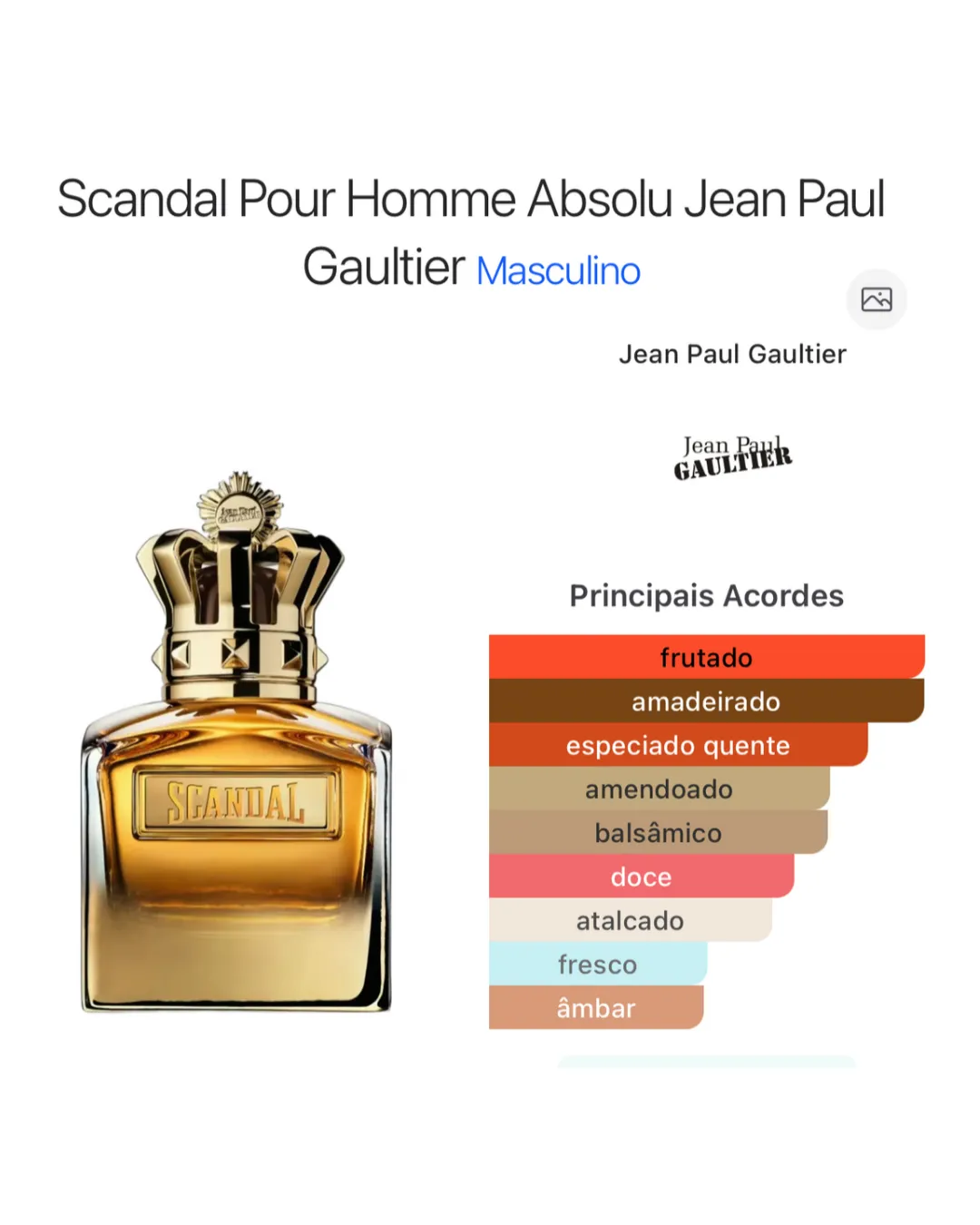 Scandal Pour Homme Absolu Jean Paul Gaultier 100ml - Imagem 3