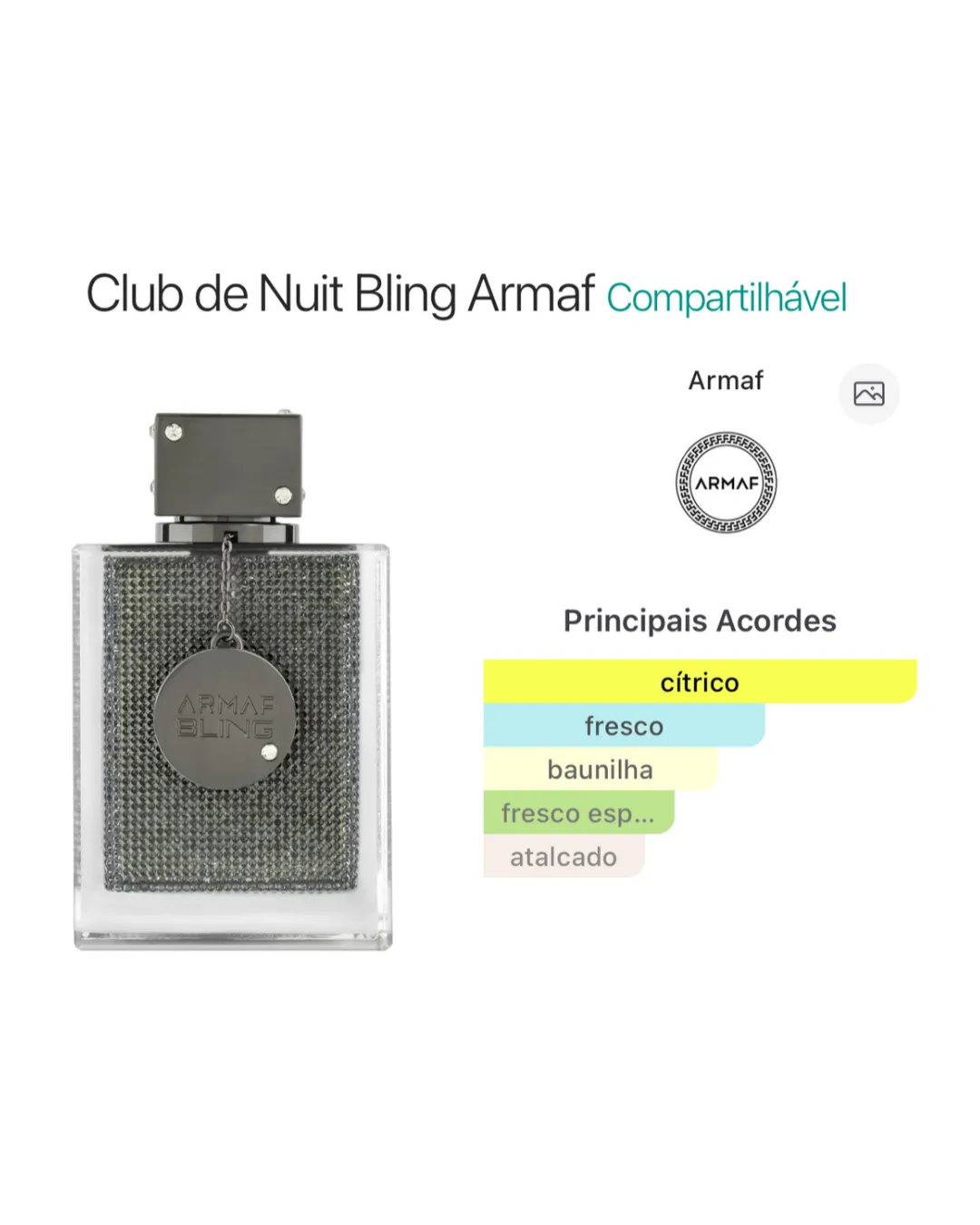 Club de Nuit Bling Armaf Eau de Parfum 75ml - Imagem 3